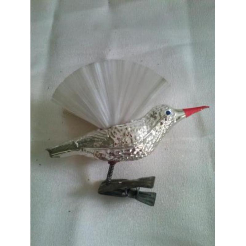 Antieke kerst bal vogel met dubbele vleugels bieden!