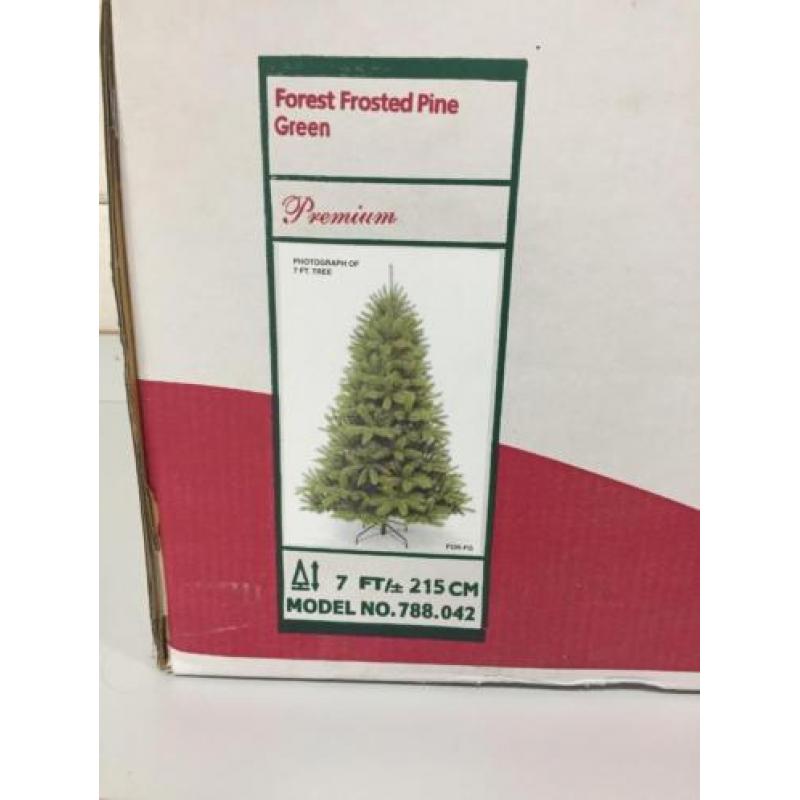 Kunststof Kerstboom van 215 cm met versieringen