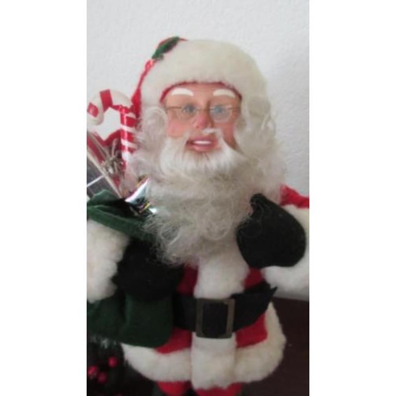 Grote oude bewegende kerstman met muziek 45/50 cm