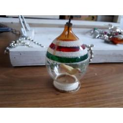 Oude kerstbal glas vogel kerstversiering