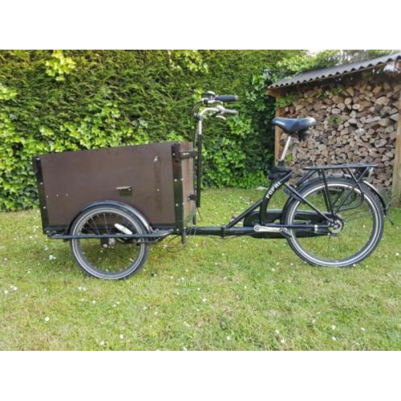 Bakfiets met afneembare huif en 3 versnellingen