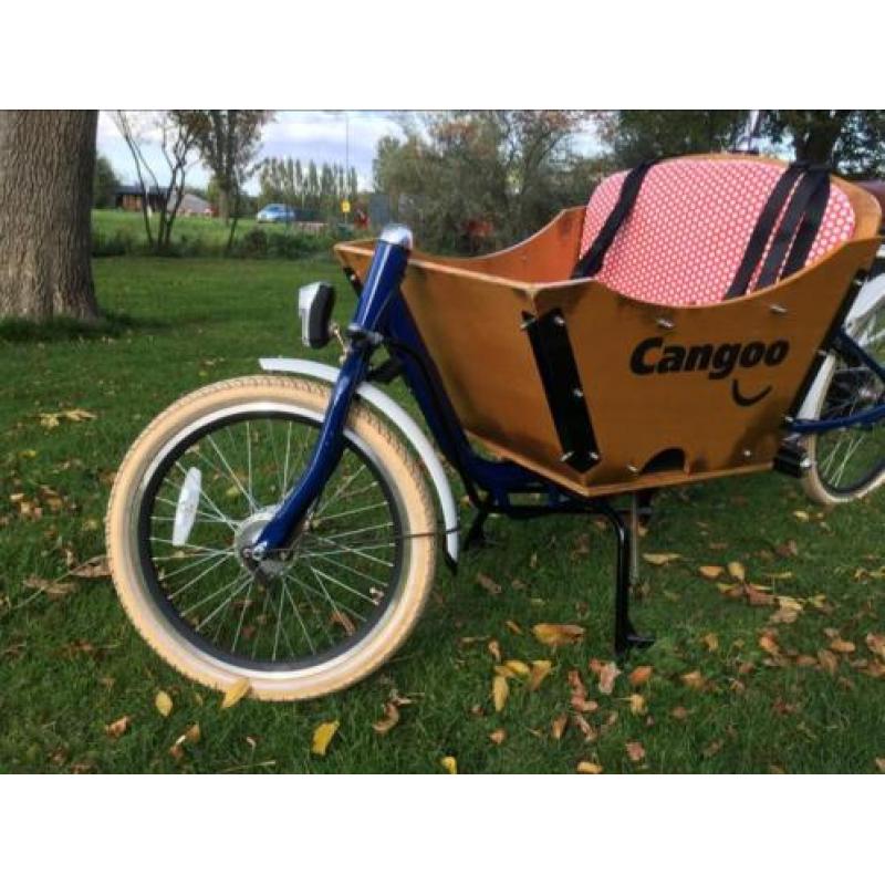Bakfiets Cangoo downtown blauw/wit