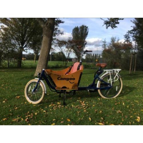 Bakfiets Cangoo downtown blauw/wit