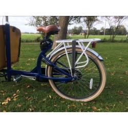 Bakfiets Cangoo downtown blauw/wit