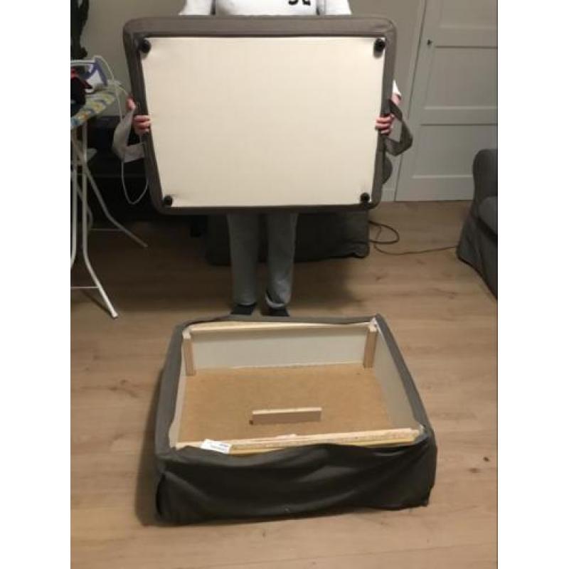 Ikea Kivik voetenbank met bergruimte grijs/ bruin