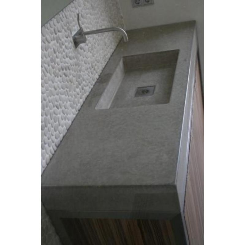 Betonnen, terrazzo of tegel wasbakken op maat
