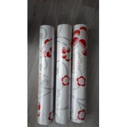 Te koop 3 rollen vinyl behang met print