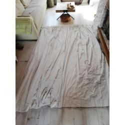 Gordijn verduisterend + vitrage 200x270cm plooigordijn beige