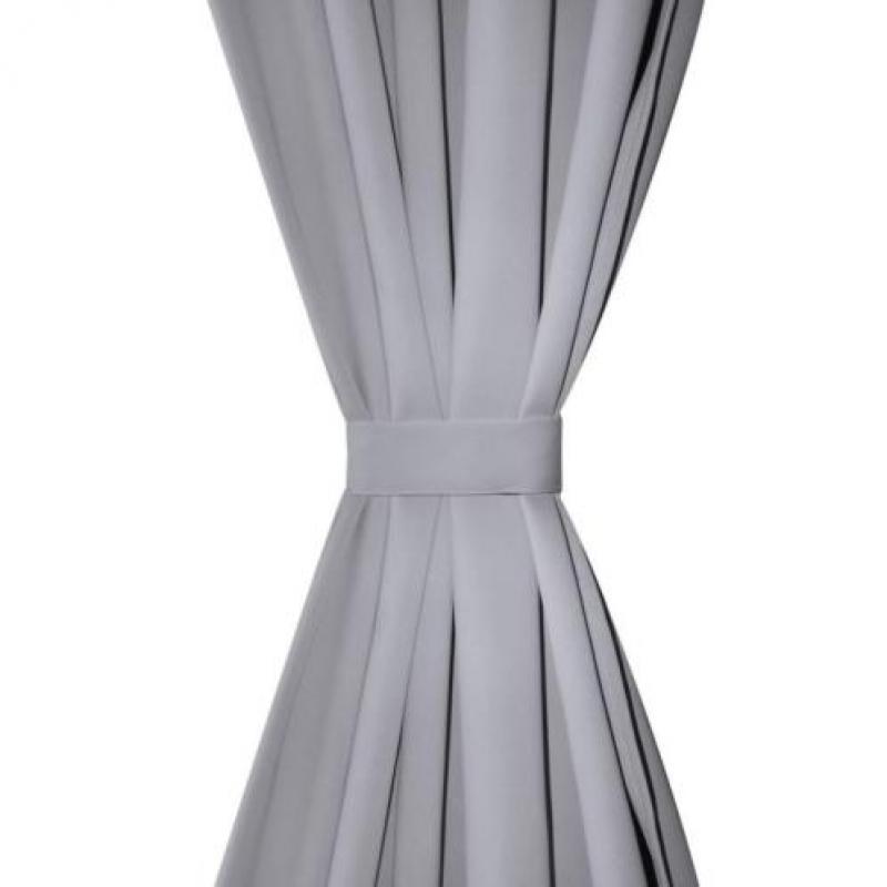 vidaXL Gordijnen met metalen ringen verduisterend 135x175 gr