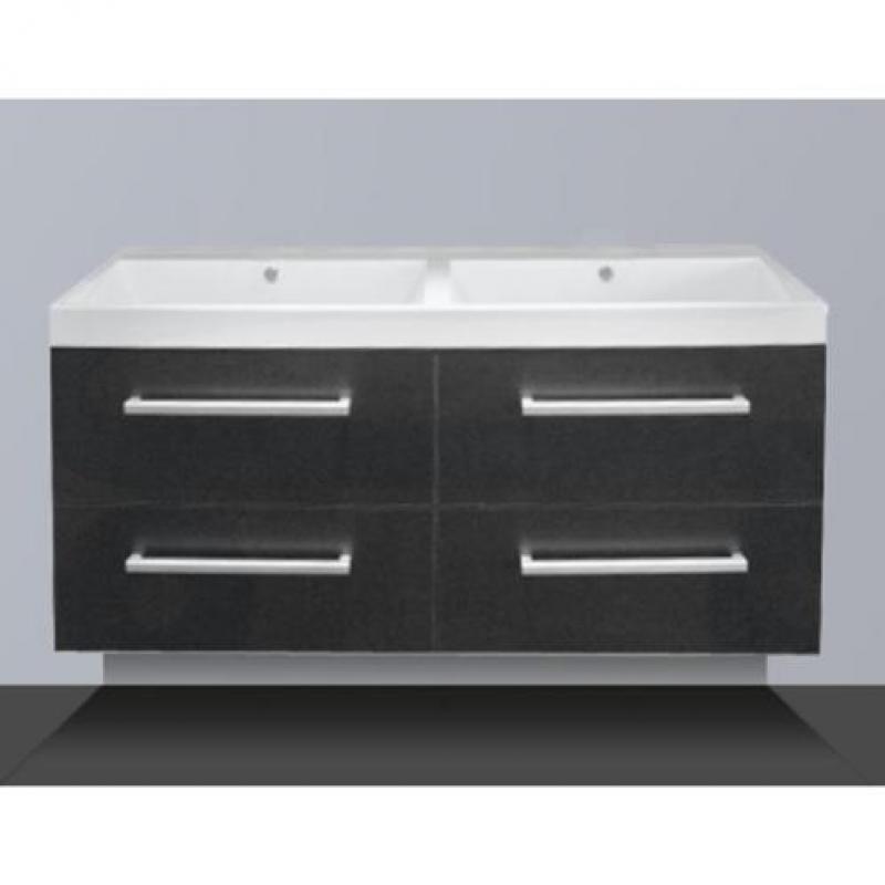 Saniclass Rome badmeubel 120cm black wood zonder kraangat