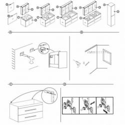 Badmeubelset Differnz The Collection 120x43x61 cm Wit/Zwa...