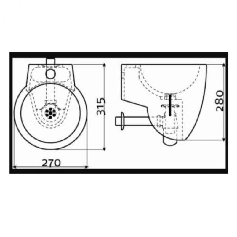 Fontein Clou Flush 6 met Plug en Bekersifon 27x28x31.5 cm...