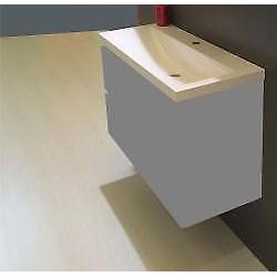 Wiesbaden wastafel 100cmx36cm één kraangat wit