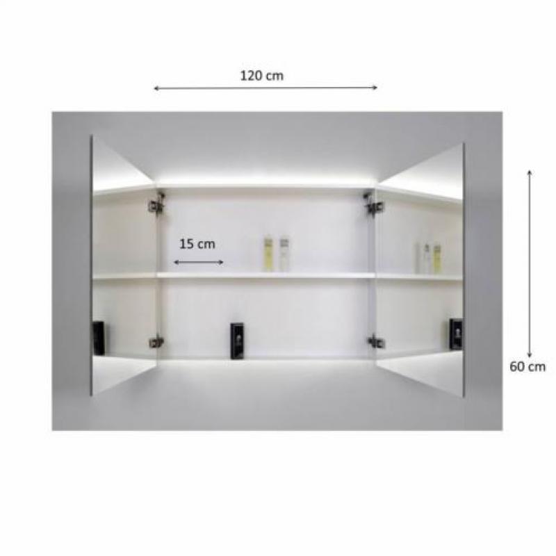 Spiegelkast Sanicare Qlassics Ambiance 120 cm 2 Deuren An...