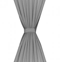vidaXL Gordijnen verduisterend dubbellaags 140x175 cm grijs