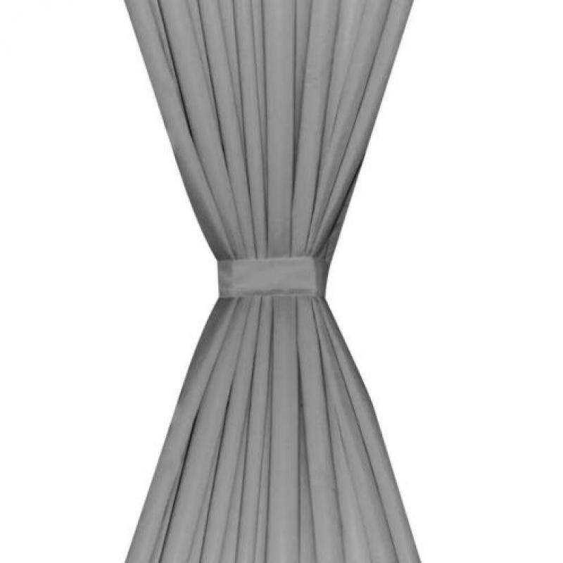 vidaXL Gordijnen verduisterend dubbellaags 140x175 cm grijs