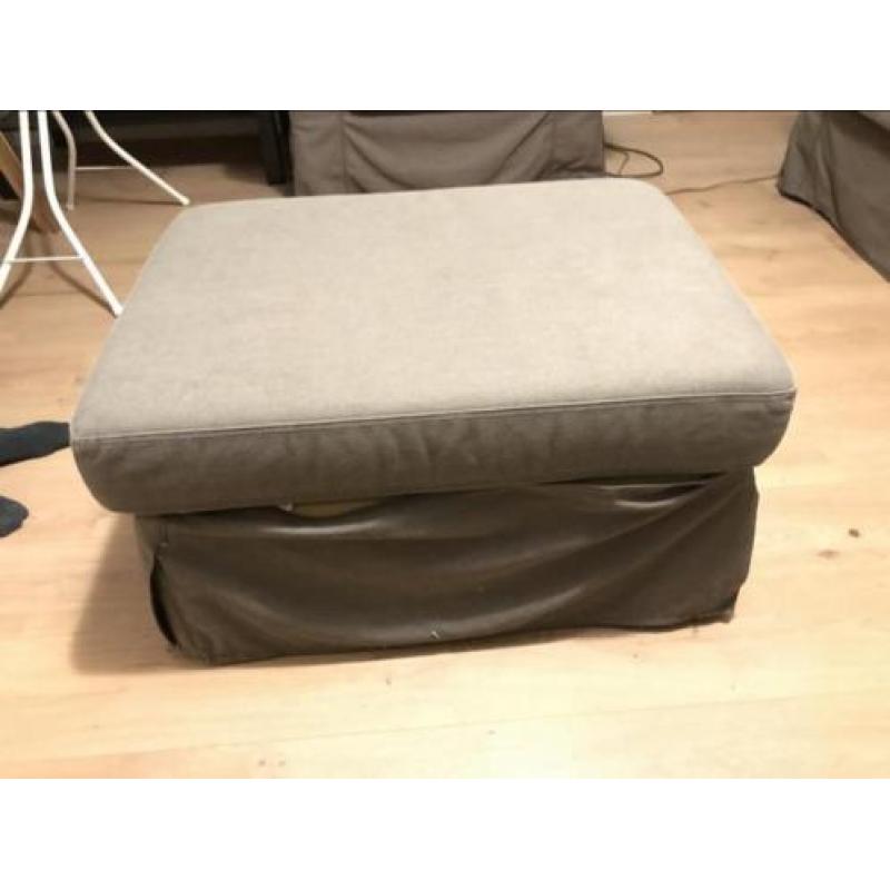 Ikea Kivik voetenbank met bergruimte grijs/ bruin