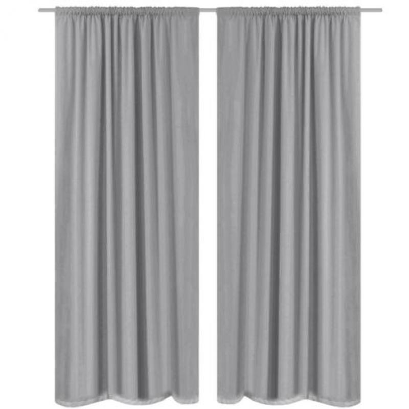 vidaXL Gordijnen verduisterend dubbellaags 140x175 cm grijs