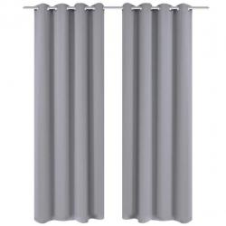vidaXL Gordijnen met metalen ringen verduisterend 135x175 gr