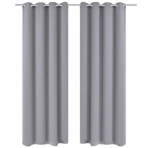 vidaXL Gordijnen met metalen ringen verduisterend 135x175 gr