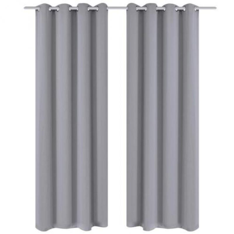 vidaXL Gordijnen met metalen ringen verduisterend 135x175 gr