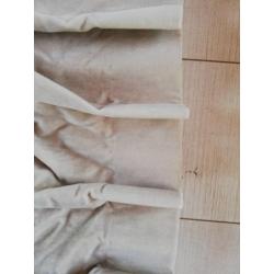 Gordijn verduisterend + vitrage 200x270cm plooigordijn beige