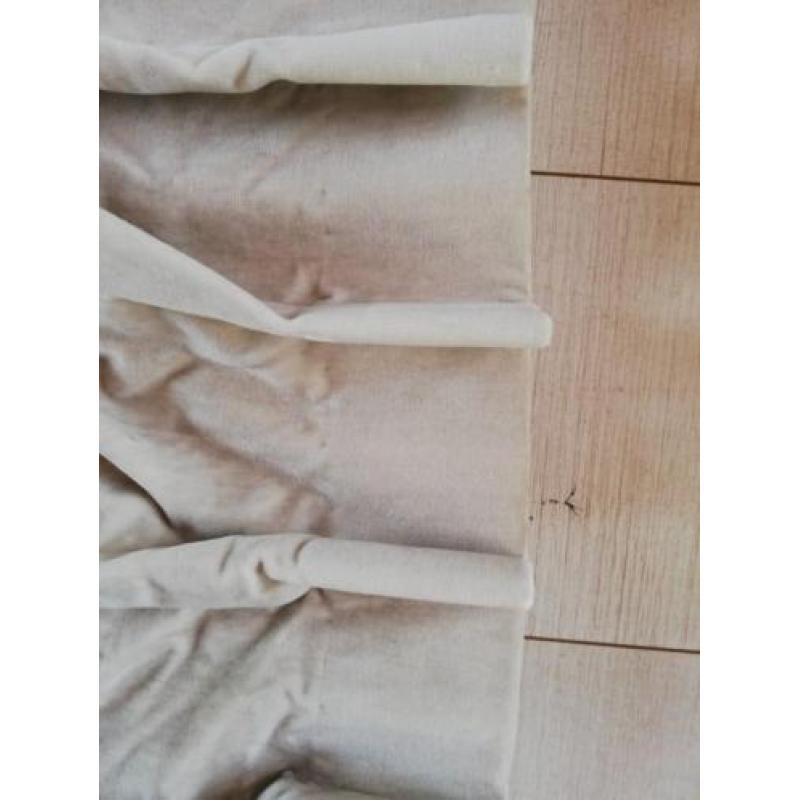 Gordijn verduisterend + vitrage 200x270cm plooigordijn beige