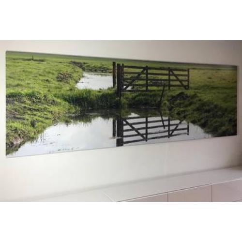 Foto verlijmd achter acrylaat 100x120 cm