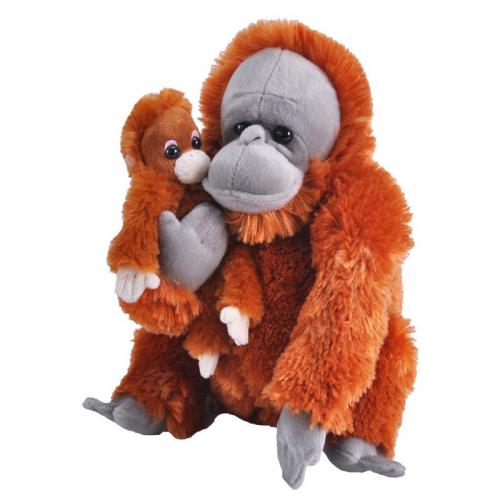 Pluche bruine Orang oetan aap met baby knuffel - 38 cm