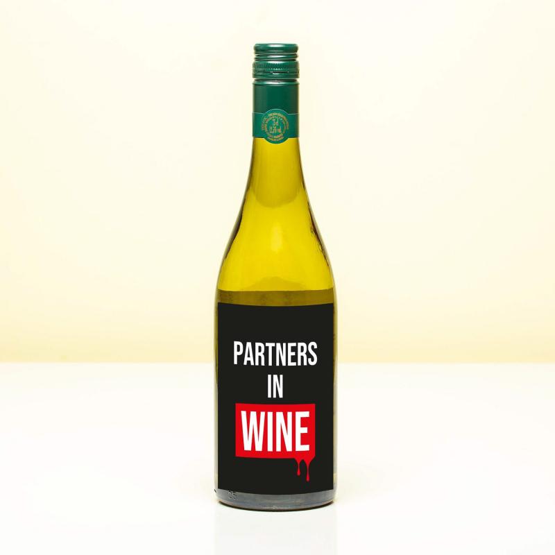 Wijnfles Partners In Wine - Wit (Sauvignon Blanc)