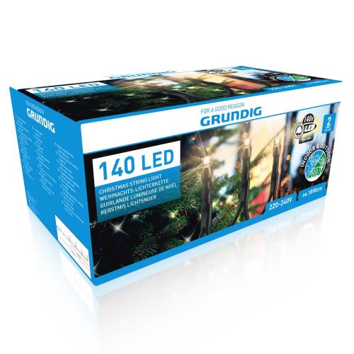 Kerstboom verlichting warm wit buiten lichtsnoeren 140 LED lampjes