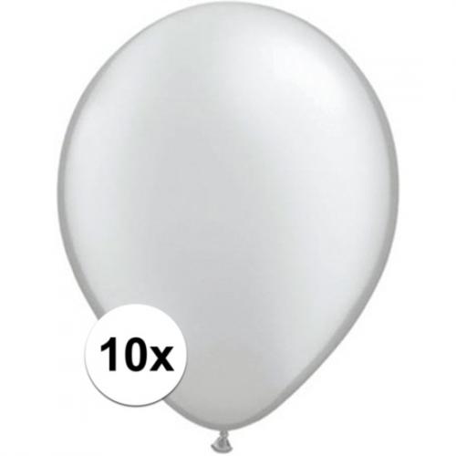 Qualatex metallic zilveren ballonnen 10 stuks