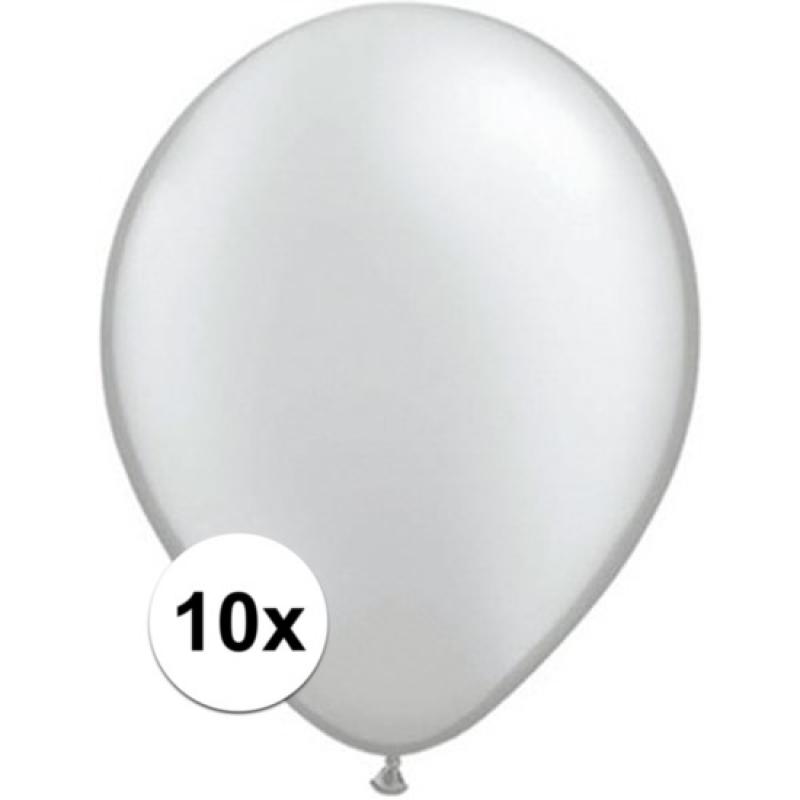 Qualatex metallic zilveren ballonnen 10 stuks